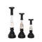 16" Black & White Wood Farmhouse Candlestick Holder Set